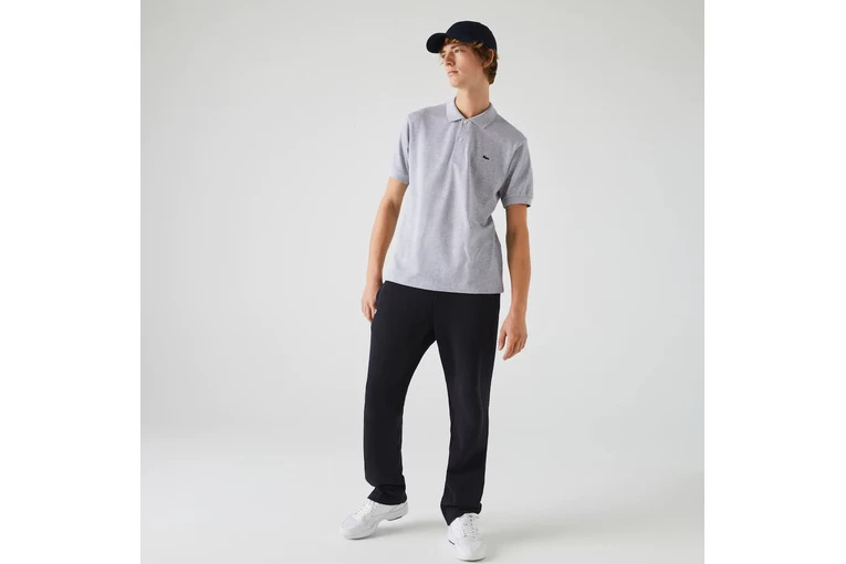 Lacoste Gechineerde Polo Gevlamd Grijs Heren 2 Lacoste Gechineerde Polo Gevlamd Grijs Heren - Afbeelding 2