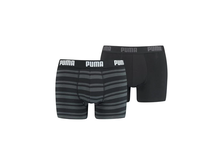 Puma 2-pack Heritage Boxershorts Zwart/stripe Heren 1 Puma 2-pack Heritage Boxershorts Zwart/stripe Heren