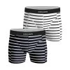 Björn Borg 2-pack Single Stripe Cotton Stretch Shorts Blauw/wit Heren