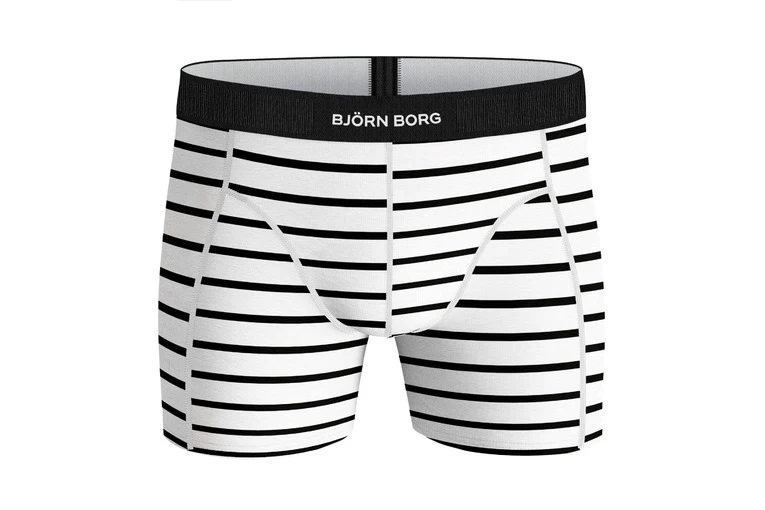 Björn Borg 2-pack Single Stripe Cotton Stretch Shorts Blauw/wit Heren 4 Björn Borg 2-pack Single Stripe Cotton Stretch Shorts Blauw/wit Heren - Afbeelding 4