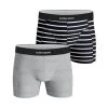 Björn Borg 2-pack Single Stripe Cotton Stretch Shorts Grijs/blauw Heren