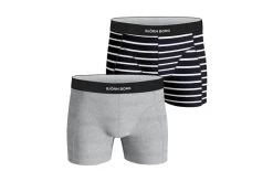 Björn Borg 2-pack Single Stripe Cotton Stretch Shorts Grijs/blauw Heren