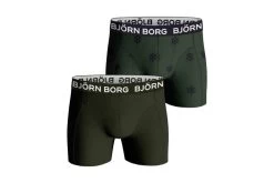Björn Borg 2-pack Cotton Stretch Shorts Groen Heren