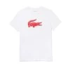 Lacoste SPORT T-shirt Met Krokodillenprint Wit/rood Heren