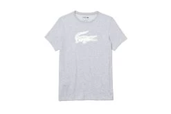 Lacoste SPORT T-shirt Met Krokodillenprint Gevlamd Grijs/wit Heren