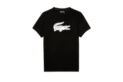 Lacoste SPORT T-shirt Met Krokodillenprint Zwart/wit Heren