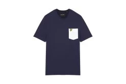 Lyle & Scott Contrast Pocket T-shirt Navy/wit Heren