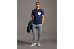 Lyle & Scott Contrast Pocket T-shirt Navy/wit Heren -Koop de nieuwe sportmode. 37099000 4