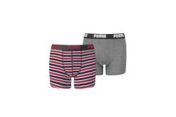 Puma 2-pack Printed Stripe Basic Boxershorts Ribbon Red KIDS