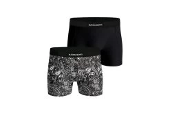 Björn Borg Premium Cotton Stretch Boxer 2-pack Black, Print Heren