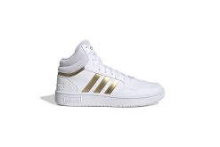 Koop de nieuwe sportmode. 41 Adidas Hoops 3.0 Mid Sneaker Wit/goud Dames