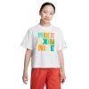 Nike Sportswear T-shirts Wit/Moss/Vivid Orange Meisjes