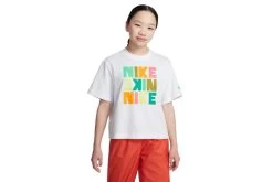 Nike Sportswear T-shirts Wit/Moss/Vivid Orange Meisjes